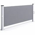 Pare-vent rétractable en aluminium et polyester gris 160x300 cm