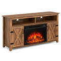 Meuble TV en Bois avec Cheminée Électrique Intégrée 152 cm