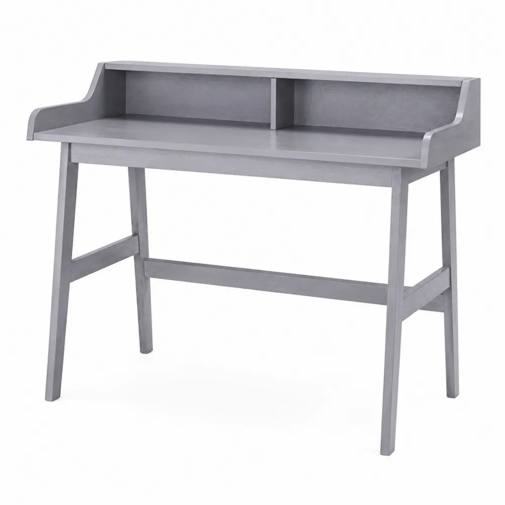 Bureau en bois avec étagère intégrée, Gris