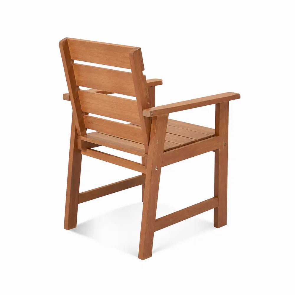 Chaise en bois d'acacia avec accoudoirs - Marron