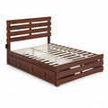 Lit en bois avec rangement 200x160 cm Marron